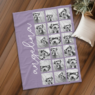 18 Foto-collage - KAN achtergrondkleur BEWERKEN Fleece Deken