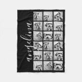 18 Foto Collage - KAN zwart bewerken - scriptnaam Fleece Deken (Voorkant)