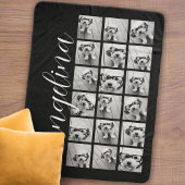 18 Foto Collage - KAN zwart wit script BEWERKEN Sherpa Deken