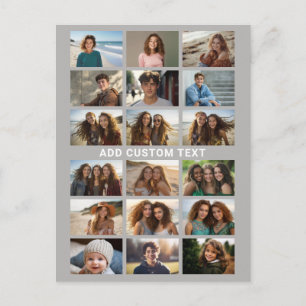 18 foto collage maker - met 1 regel tekst briefkaart