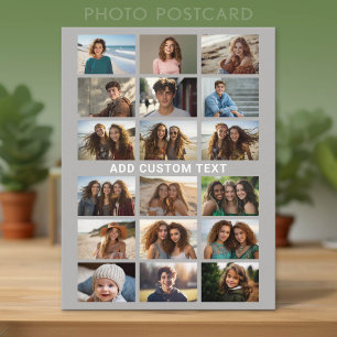 18 foto collage maker - met 1 regel tekst briefkaart
