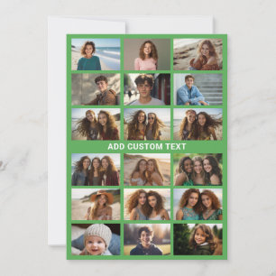 18 foto collage maker - met 1 regel tekst Groen Feestdagenkaart