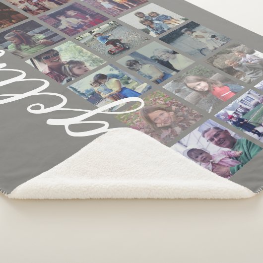18 Foto collage met groot script en neutraal Sherpa Deken (3/4)