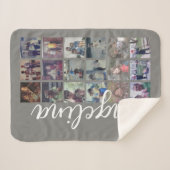 18 Foto collage met groot script en neutraal Sherpa Deken (Voorkant (horizontaal))