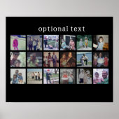 18 Foto collage met witte tekst op zwart Poster (Voorkant)