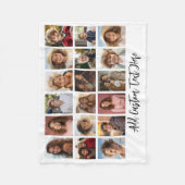 18 Foto collage met zwarte tekst op wit Fleece Deken (Voorkant)