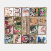 18 Foto Collage Rustic Wood Love You Grandma Fleece Deken (Voorkant (Horizontaal))