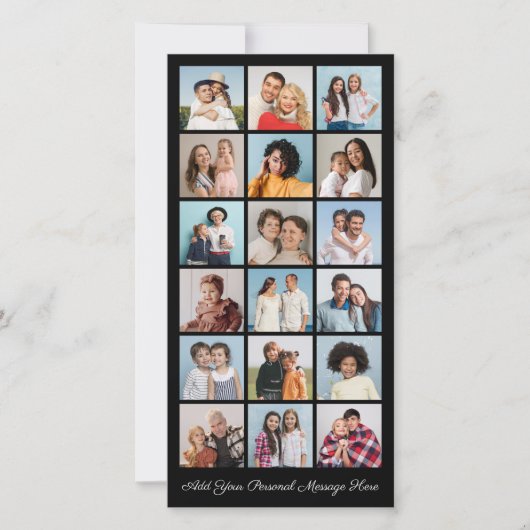 18 Foto Collage Voeg je eigen tekst toe Kaart (Voorkant)