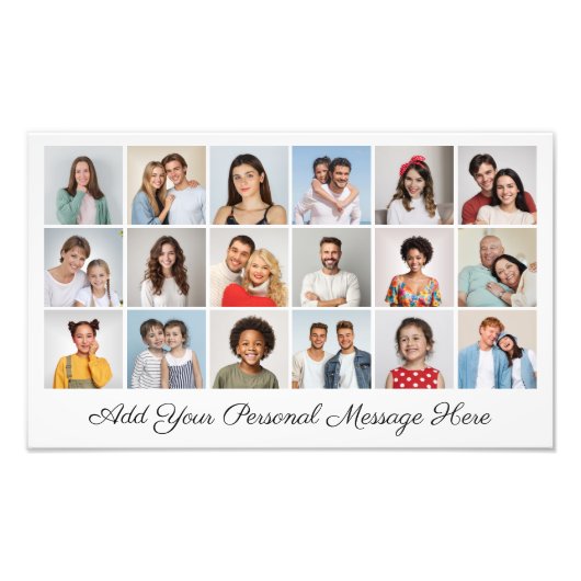 18 Foto collage voegt een groetfoto-uitbreiding to Afdruk (Voorkant)