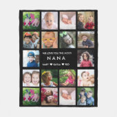 18 Foto Collage We houden van jullie Nana Grandchi Fleece Deken (Voorkant)