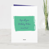 18 foto voor hem paarse groene verjaardag kaart (Achterkant)