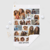 18 Fotocollage - Aangepaste tekst - Zwart en wit Golfhanddoek (Insitu)