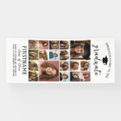 18 Fotocollage Afstuderen Modern Minimaal Wit Spandoek (Horizontaal)