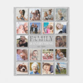 18 Fotocollage familienaam grijs Fleece Deken (Voorkant)