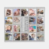 18 Fotocollage familienaam grijs Fleece Deken (Voorkant (Horizontaal))
