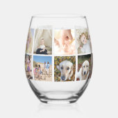 18 Fotocollage gepersonaliseerd Wijnglas Zonder Voet (Voorkant)