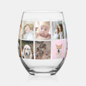 18 Fotocollage gepersonaliseerd Wijnglas Zonder Voet (Links)