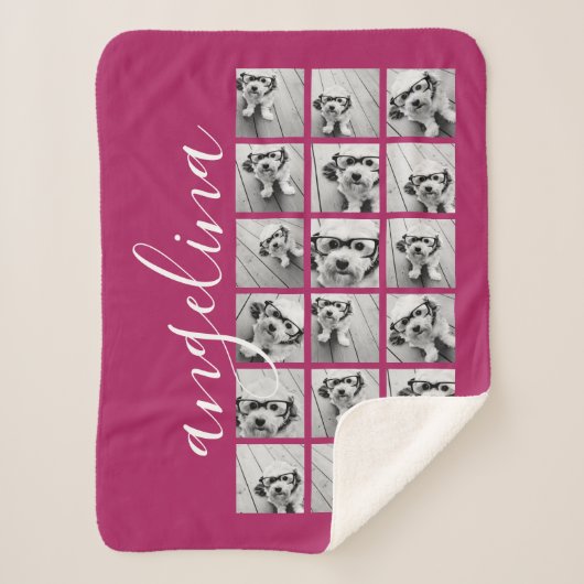 18 Fotocollage - KAN achtergrondkleur BEWERKEN Sherpa Deken (Voorkant)