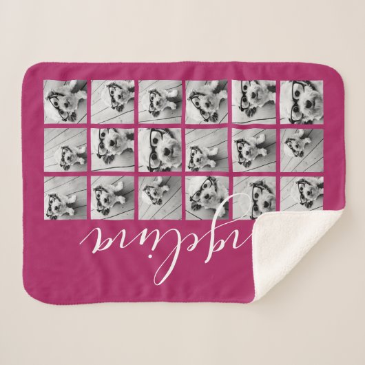 18 Fotocollage - KAN achtergrondkleur BEWERKEN Sherpa Deken (Voorkant (horizontaal))