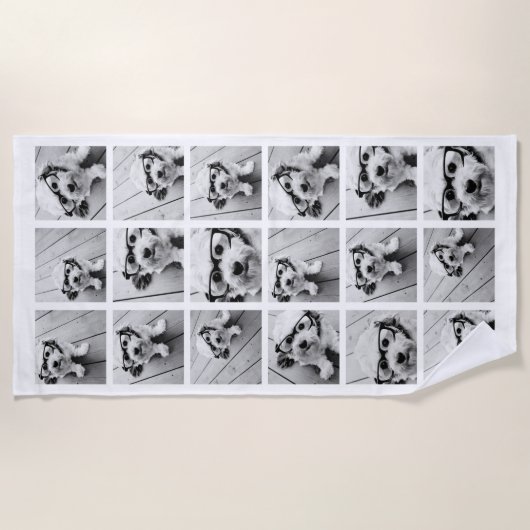 18 Fotocollage - KAN achtergrondkleur BEWERKEN Strandlaken (Voorkant)