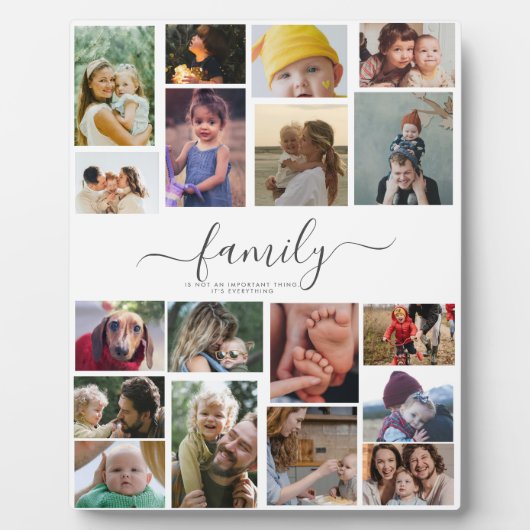 18 Fotocollage Schattige Familie Liefde Herinnerin Fotoplaat (Voorkant)