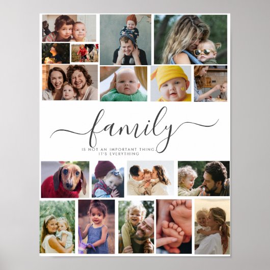 18 Fotocollage Schattige Familie Liefde Herinnerin Poster (Voorkant)