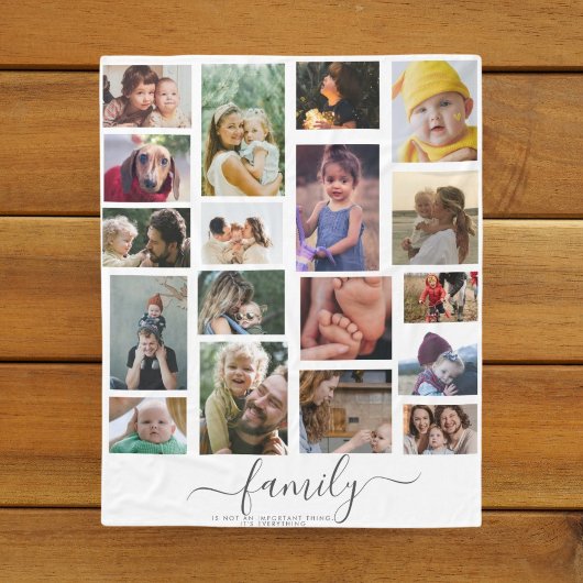 18 Fotocollage Schattige familieliefde herinnering Fleece Deken