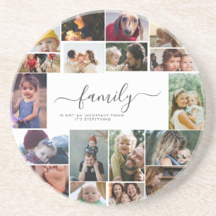 18 Fotocollage Schattige familieliefde herinnering Zandsteen Onderzetter