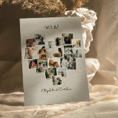 18 Foto's Collage Hart Vorm Bruiloft Kaart