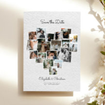 18 foto's collage hartvorm Save the Date 