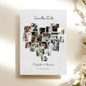 18 foto's collage hartvorm Save the Date Kaart