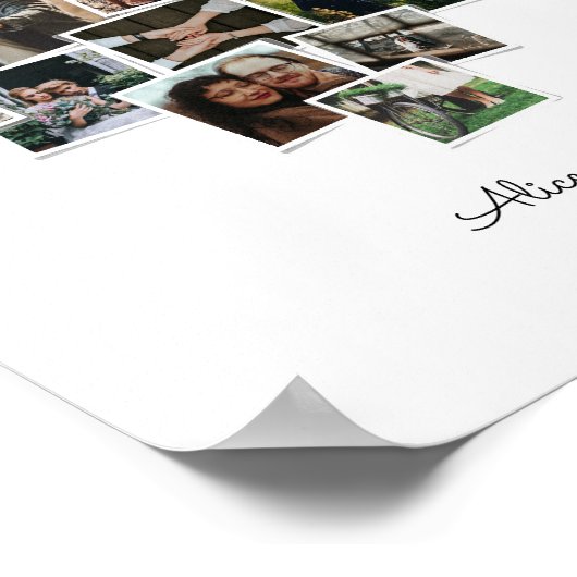 18 Foto's Collage Heart Shape Poster (Hoek)