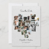 18 Foto's Collage Heart Vorm sparen de Datum Kaart (Voorkant)