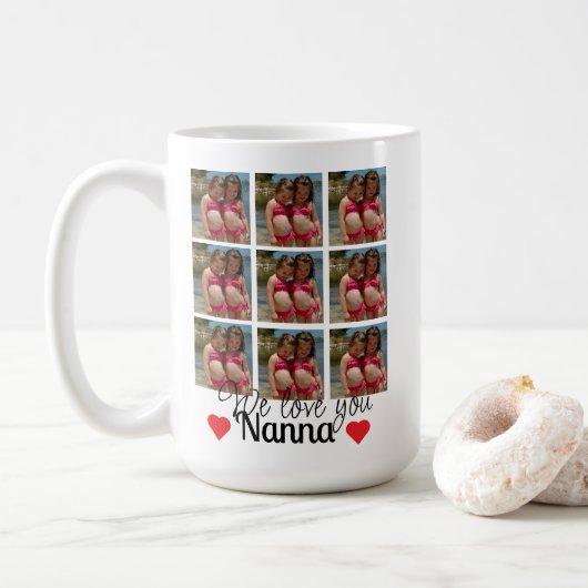 18 foto's Collage Nanna Verjaardagscadeau Koffiemok (Met donut)