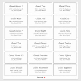 18 Gast Adresetiketten Elegante minimalistische St Sticker