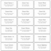 18 Gast Adresetiketten Elegante minimalistische St Sticker (Voorkant)