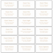 18 Gast Adresetiketten Wit Gouden Beige Sticker (Voorkant)