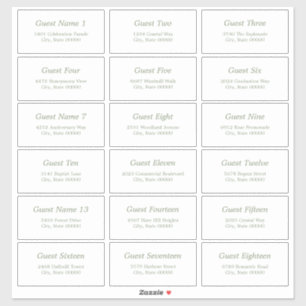 18 Gast Adresetiketten Wit Sage Groene Sticker