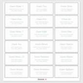 18 Gast Adresetiketten Zee Glas Witte Sticker (Vel)