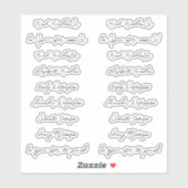 18 Gasten Namen Handgeschreven Stijl Schrift Sticker (Vel)
