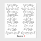 18 gastennamen handschriftstijl sticker (Vel)