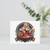 18. Geburtstag - Blondes Dirndl sagt Prost Cheers Briefkaart (Staand voorkant)