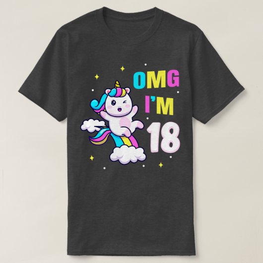 18 Geburtstag Geschenk Mdchen Einhorn T-shirt (Design voorkant)
