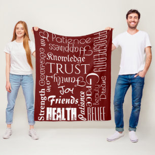 18 gepersonaliseerde namen of woorden Beste wensen Fleece Deken