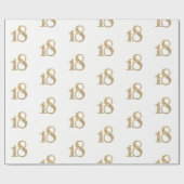 18 GOUD GLITTERNUMMER glamoureuze sprankelende ver Cadeaupapier (Vlak)