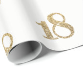 18 GOUD GLITTERNUMMER glamoureuze sprankelende ver Cadeaupapier (Rol Hoek)
