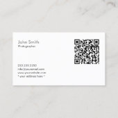 18% grijze Kaart Fotograaf QR Code Visitekaartje (Achterkant)