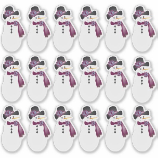 18 grillige sneeuwman sticker (Voorkant)