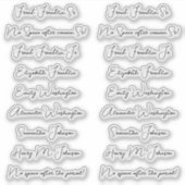 18 Guest Names Elegant Monoline Calligraphy Script Sticker (Voorkant)