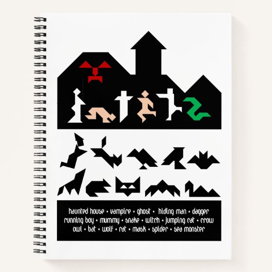 18 Halloween Tangram Afbeeldingen Notitieboek (Voorkant)